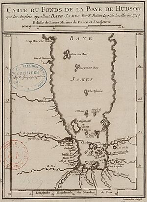 Carte du fond de la baie d'Hudson en 1744