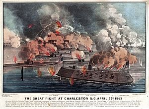 Currier & Ives - The great fight at Charleston S.C. April, 7th 1863
