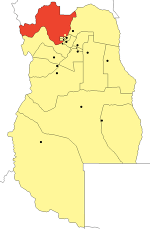 location of Las Heras Department in Mendoza Province