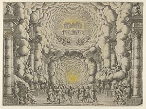 Design for a theater set created by Giacomo Torelli da Fano for the ballet 'Les Noces de Thétis', from 'Décorations et machines aprestées aux nopces de Tétis, Ballet Royal' MET DP855549
