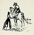 Disegno per copertina di libretto, disegno di Peter Hoffer per La fanciulla del West (1954) - Archivio Storico Ricordi ICON012479