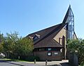 Emmanuel Church, Shepherds Lane, Stoughton, Guildford (April 2014, from Northwest)
