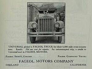 Fageol Motor Company truck ad in The Film Daily, Jan-Jun 1926 (page 677 crop)