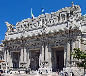 Front portico of Stazione Centrale, Milan