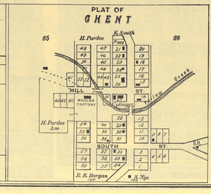 1891 Plat of Ghent, Ohio