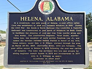 Helena Freight House & Depot interpretative sign; 29 Lake Davidson Lane, Helena, AL 35080 Front
