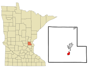 Location of the city of Isantiwithin Isanti County, Minnesota