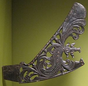 Jaw harp handle, Mindanao, Maranao, horn with brass studs, Honolulu Museum of Art