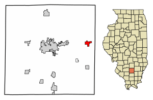 Location of Bluford in Jefferson County, Illinois