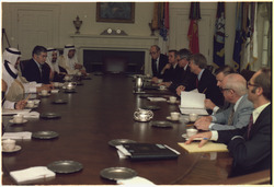 Jimmy Carter and Prince Fahd at a meeting between U.S. and Saudi Arabian officials. - NARA - 174853
