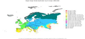 Koppen-Geiger Map Europe present