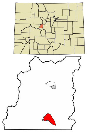 Location of the Twin Lakes CDP in Lake County, Colorado.