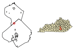 Location in Pulaski and Lincoln counties, Kentucky