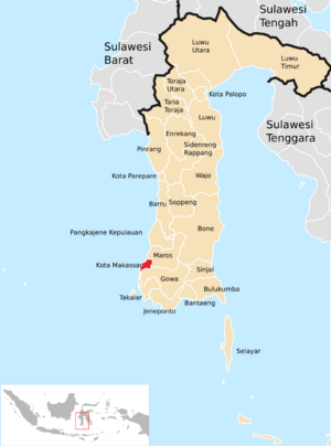 Location within South Sulawesi