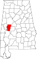 State map highlighting Hale County