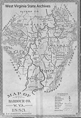 Map of Barbour County, W.Va., 1883