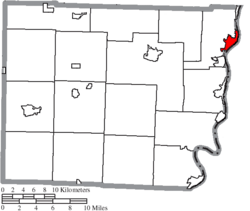 Location of Martins Ferry in Belmont County