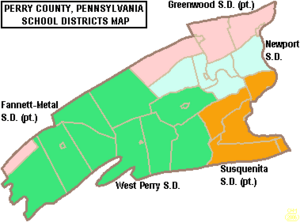 Map of Perry County Pennsylvania School Districts