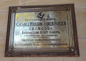 Memorial to Colonel William James Foster, Warwick Town Hall, Palmerin Street, Warwick, 2015
