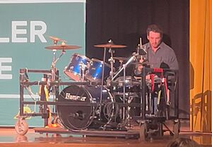 Miles Teller drumming at LHS