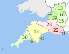 NUTS 3 regions of South West England map.svg