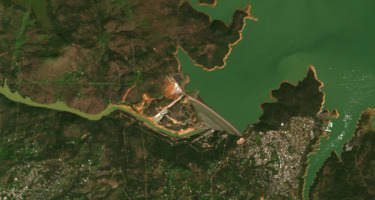Oroville Dam, California, March 11, 2017, Sentinel-5, true-color satellite image