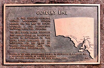 Plaque commemorating George Goyder's line of rainfall, South Australia