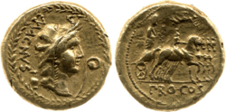 Pompey, aureus, 71 BC, RRC 402-1