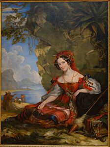 Portrait of Lady Caroline Montagu in Byronic Costume by George Hayter, 1831, oil on canvas, view 1 - Chazen Museum of Art - DSC02190