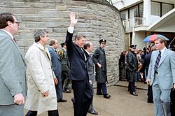 President Ronald Reagan moments before he was shot in an assassination attempt 1981