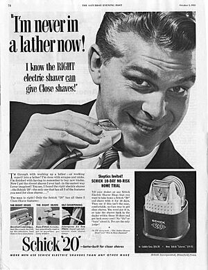 Schick 20 electric shaver 1953 ad