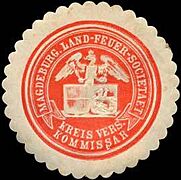 Siegelmarke Kreis Versicherungskommissar - Magdeburger Land - Feuer - Societaet W0251229