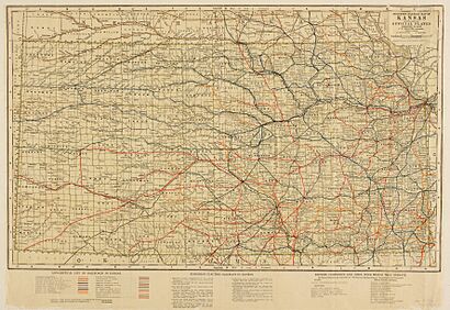 Stouffer's Railroad Map of Kansas 1915-1918