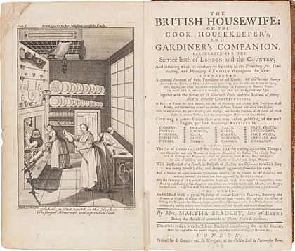 The British Housewife, Martha Bradley - Frontispiece and title page