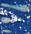 The Three Sisters, Torres Strait (Landsat)