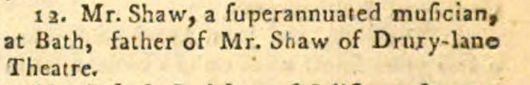 Thomas Shaw Sr - Obituary Jan 1792 - European Magazine and London Review