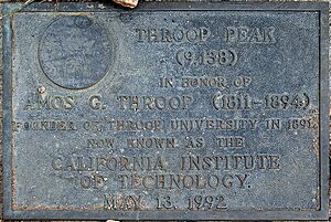 Throop Peak Plaque