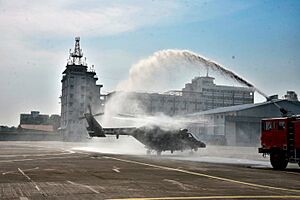 Two HAL Dhruv (ALH MK III) helicopters inducted into INAS 321 at INS Shikra on 29 October 2021 01