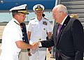 US Navy 070914-N-5783F-005 Adm. Eric Olson, commander of U.S. Special Operations Command, greets Vice President Dick Cheney upon arrival to MacDill Air Force Base