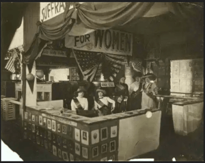 Women's suffrage booth at the Alabama state fair in Birmingham in 1914