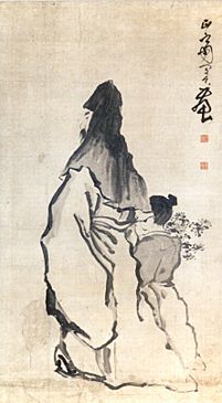 'Tao Yuanming', ink on paper scroll by Min Zhen, 18th century china