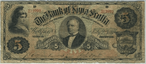 1881 $5 Bill Bank of Nova Scotia