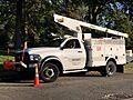 2023-10-11 17 03 37 Verizon bucket truck along Lochatong Road in the Mountainview section of Ewing Township, Mercer County, New Jersey