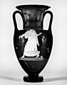 Achilles Painter - Nolan Amphora with Woman and Mantled Youth - Walters 4854 - Side A