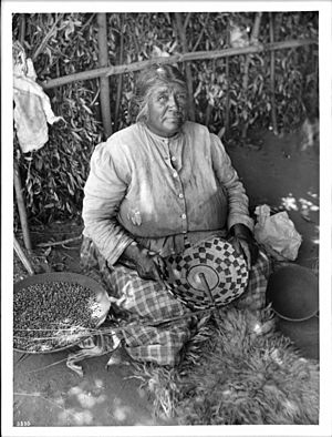 Agua Caliente Indian woman, Mercedes Nolasquez, basket maker, ca.1900 (CHS-3830)