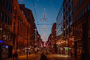 Aleksanterinkatu in Kluuvi, Helsinki, Finland, 2022 Christmas