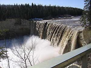 Alexandra Falls in April muddy waters
