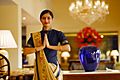 An Oberoi Hotel employee doing Namaste, New Delhi