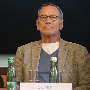 Andrei Konchalovsky at a press conference in Vienna, Austria in 2016