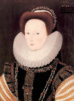 Portrait of Anne West by Robert Peake, 1582